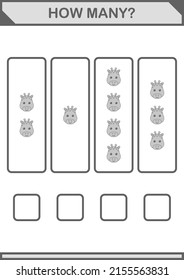 Wie viele Giraffen Gesicht. Arbeitsblatt für Kinder