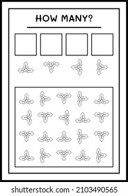 How many holly berry, game for children. Vector illustration, printable worksheet