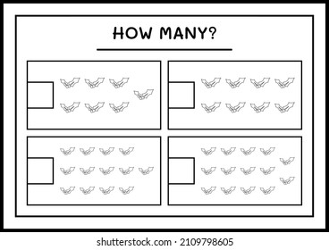 How many holly berry, game for children. Vector illustration, printable worksheet