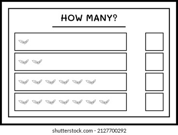How many holly berry, game for children. Vector illustration, printable worksheet