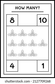 How many holly berry, game for children. Vector illustration, printable worksheet