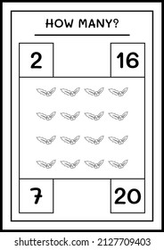 How many holly berry, game for children. Vector illustration, printable worksheet
