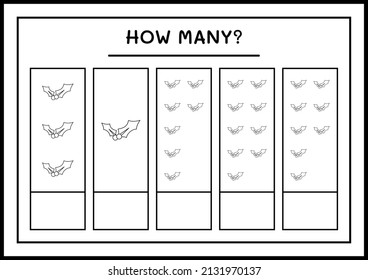 How many holly berry, game for children. Vector illustration, printable worksheet