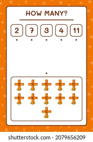 How many Holy Cross, game for children. Vector illustration, printable worksheet