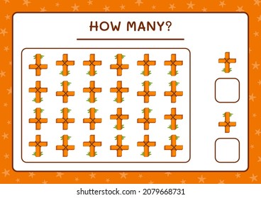 How many Holy Cross, game for children. Vector illustration, printable worksheet