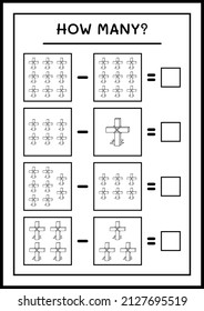 How many Holy Cross, game for children. Vector illustration, printable worksheet