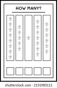 How many Holy Cross, game for children. Vector illustration, printable worksheet