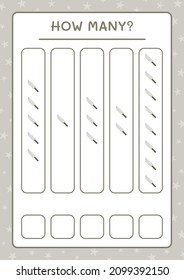 How many Knife, game for children. Vector illustration, printable worksheet