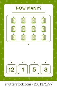How many Lantern, game for children. Vector illustration, printable worksheet