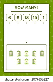 How many Lantern, game for children. Vector illustration, printable worksheet