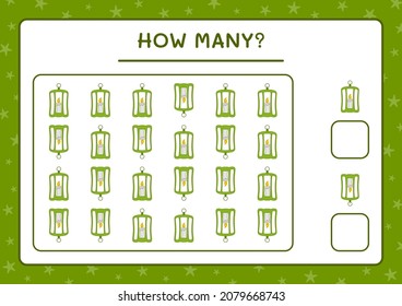 How many Lantern, game for children. Vector illustration, printable worksheet