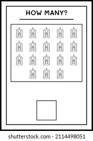 How many Lantern, game for children. Vector illustration, printable worksheet