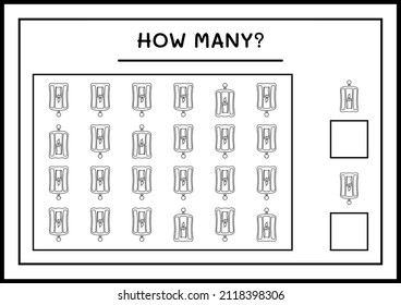 How many Lantern, game for children. Vector illustration, printable worksheet
