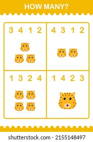 How Many Leopard face. Worksheet for kids