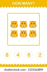 Wie viele Leopard Gesicht. Arbeitsblatt für Kinder
