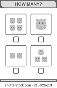How Many Leopard face. Worksheet for kids