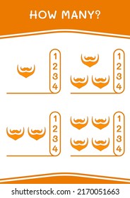 How many of Leprechaun beard, game for children. Vector illustration, printable worksheet