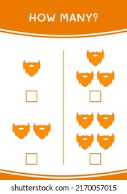 How many of Leprechaun beard, game for children. Vector illustration, printable worksheet