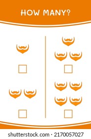 How many of Leprechaun beard, game for children. Vector illustration, printable worksheet