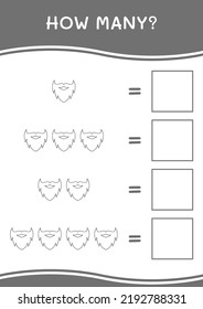 How many of Leprechaun beard, game for children. Vector illustration, printable worksheet