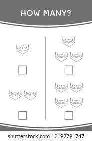 How many of Leprechaun beard, game for children. Vector illustration, printable worksheet