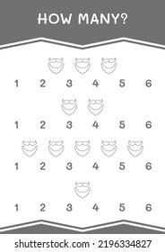 How many of Leprechaun beard, game for children. Vector illustration, printable worksheet