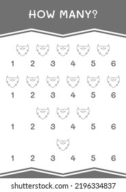 How many of Leprechaun beard, game for children. Vector illustration, printable worksheet