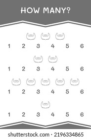 How many of Leprechaun beard, game for children. Vector illustration, printable worksheet