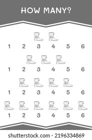 How many of Leprechaun boot, game for children. Vector illustration, printable worksheet