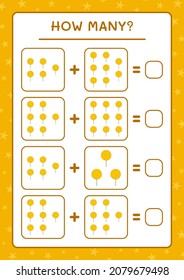 How many Lollipop, game for children. Vector illustration, printable worksheet