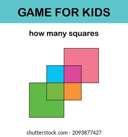 How many squares? Math game for kids