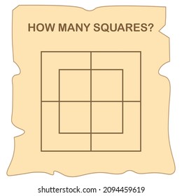 How many squares? Math game for kids