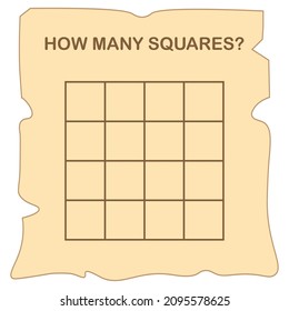 Wie viele Quadrate? Mathematikspiel für Kinder