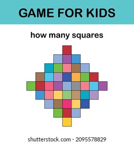 How many squares? Math game for kids