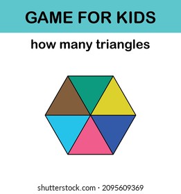 How many triangles? Math game for kids