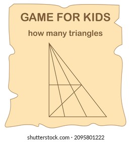How many triangles? Math game for kids