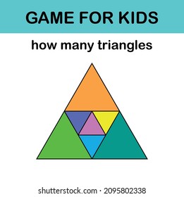 How many triangles? Math game for kids