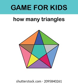 How Many Triangles? Math Game For Kids