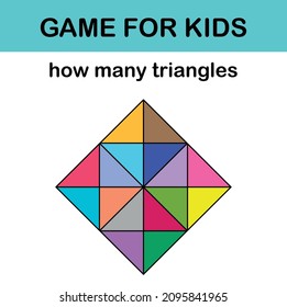 How many triangles? Math game for kids