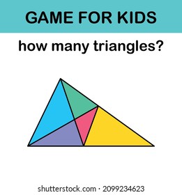 How many triangles? Math game for kids