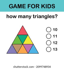 How many triangles? Math game for kids