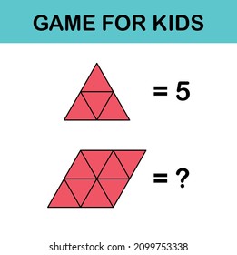 How many triangles? Math game for kids. Counting games 