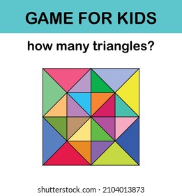 How many triangles? Math game for kids