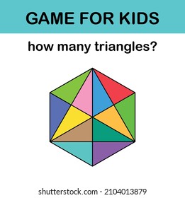 How many triangles? Math game for kids