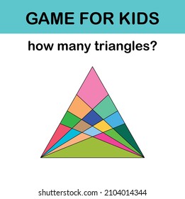 How many triangles? Math game for kids
