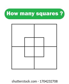 How many squares? Mathematics education game.