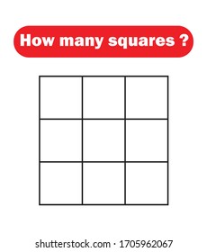 How many squares? Mathematics education game.