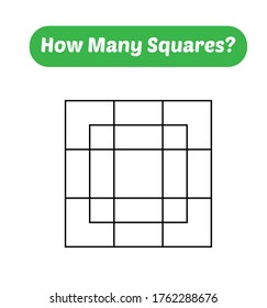 How many squares? Mathematics education game.