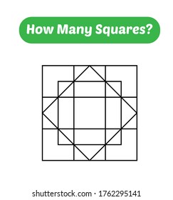 How many squares? Mathematics education game.