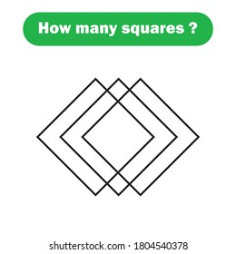 How many squares? Mathematics education game.